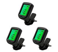 MVOSJFIE Accordeur professionnel à clipser pour guitare acoustique/électrique, ukulélé, violon, modes d'accordage chromatique (lot de 3)