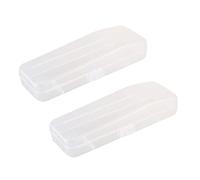 MVOSJFIE Lot de 2 boîtes de rangement de voyage à double bord pour homme Étui en plastique transparent