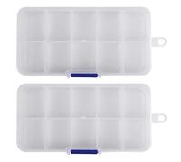 MVOSJFIE Lot de 2 boîtes de rangement en plastique transparent à 10 compartiments pour perles, , outils, petits accessoires