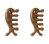 MVOSJFIE Lot de 2 peignes de massage pour cuir chevelu en bois de vert à dents larges Outil d'acupression Portable Outils de massage en bois pour le