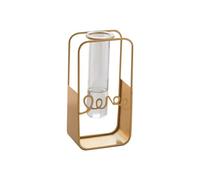 MVOSJFIE Support de Vase à Fleurs Vase en Verre Transparent Bureau Ménage Plantes Hydroponiques Décoration de Métal A 1 Set