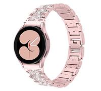 MVRYCE Compatible avec Les Bracelets Galaxy Watch 4 Classic 46 mm, Bracelet de Rechange en Acier Inoxydable avec Strass pour Samsung Galaxy Watch 4 40 mm 44 mm (A05)