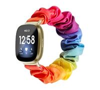 MVRYCE Compatible avec Versa 4 Bandes, Slim Chouchou Tissu Bracelets de Remplacement Femmes Fille Bracelet Élastique Dragonne Accessoire pour Versa 3/Versa 4/Sense 2/Sense (Y02)