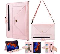 MVRYCE Coque Galaxy Tab S8 Plus 12,4 Pouces 5G 2022, Étui à Rabat en Cuir PU avec Porte-Crayon, Réveil/Veille Automatique, Emplacements pour Cartes, Bandoulière pour Samsung SM-X800/X806 (Y03)