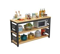 MVSPBKAF Îlot de Rangement de Cuisine avec Grand Plan de Travail, Station café et Support Micro-Ondes, Table de Bar de 80 cm de Hauteur réglable pour Salle à Manger à Domicile 110 x 40 x 80 cm