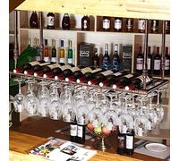 MVSPBKAF Support de Verre à vin Flottant réglable au Plafond, Support de Verre à vin, comptoir de Cuisine, de pub, Support de Verre à Pied Suspendu, étagère de décoration pour la Maison, Le Nouveau