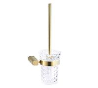 MVUYO Ensemble de salle de bain à long manche nordique doré, porte-brosse de toilette, brosse de toilette, verre de toilette, brosse de cuvette de toilette