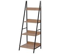 MVUYO Étagère murale à étages avec échelle - Bibliothèque - Étagère de rangement pour bureau, maison, chambre à coucher (chêne)