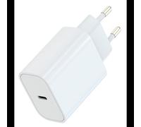 MW Chargeur Secteur 20W Power Delivery Type-C Blanc - Universel 100-240V, Protection Surcharge/Surchauffe/Court-Circuit, ABS, 42.5x27x80.3mm, CE/CEM/DBT/RoHS