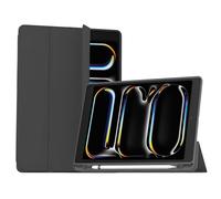 Mean Well Étui Folio SlimSkin pour iPad Pro 11 (M4) – Support Apple Pencil – Noir