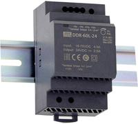 MW Mean Well DDR-60L-24 Convertisseur CC/CC pour rail (DIN) 24 V/DC 2.5 A 60 W Nbr. de sorties:1 x Contenu 1 pc(s)