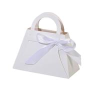 MWAHJU 8pcs Kraft Paper Gift Tote Box Ribbon Kids Children Packaging for Sweets Candy Biscuits Storage Birthday Party Favor pour Mariages(White,15x10x8cm)