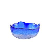 MWAHJU Bol à salade en verre irrégulier, bols fruits, conteneurs de stockage des aliments, soupe Dessert Snack bol mélanger, vaisselle 2 pièces Pour Boissons Salades(Gradient Blue PhnomL)