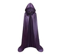 MWAHJU Cape de mascarade douce unisexe à capuche, longue cape sorcière, accessoire costume cosplay, fournitures spectacle fête, décoration vacances Pour Adulte(Purple,L-150cm)