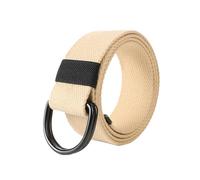 MWAHJU Ceinture à Double boucle en Nylon for hommes, 2 pièces, ceinture toile tissée quotidienne avec réglable et allongée Pour Les Voyages(Khaki)