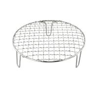 MWAHJU Grille Ronde en Acier Inoxydable for Barbecue, Plaque de Cuisson avec Pieds, Grille Refroidissement, à la Vapeur, 15/20/25/30,5 cm pour Camping Barbecue(25cm)