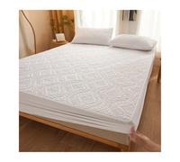 MWAHJU Housse de Matelas imperméable, protège-Matelas réglable, Drap-Housse avec Housse élastique (taie d'oreiller Non Incluse) pour Utilisation dans Les Matelas(White,200x220x28cm)