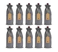 MWAHJU Lot de 10 Pochettes à Cordon en Lin 35 x 15 cm, Sac vin, for Bouteille, dégustation pour FêTe(Gray)