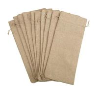 MWAHJU Lot de 10 Sacs à vin en Jute, 14 x 6 1/4 Pouces, for Bouteille avec Cordon Serrage pour FêTe