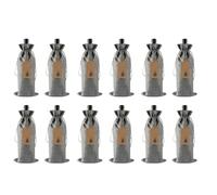 MWAHJU Lot de 12 Sacs À Vin en Toile Jute for Mariage, Anniversaire, Multicolores, avec Cordons Serrage, Étiquettes, Cordes pour FêTe(Gray)