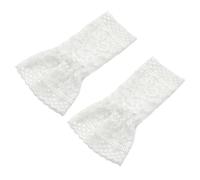MWAHJU Lot de 2 paires fausses manches amovibles for pull printemps-automne, décoratives en dentelle, volants, manchettes universelles Pour Homme(White 2)