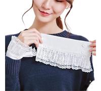 MWAHJU Lot de 2 paires manchettes détachables à faire soi-même, extensions, broderies, fausses manches, en dentelle, poignets plissés, for les mains Pour Homme(Color 3)