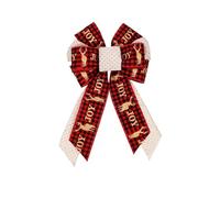 MWAHJU Lot de 6 nœuds décoratifs Noël en Toile Jute et Lin, for Sapin, décoration intérieure extérieure, Grande Taille (38 cm) pour DéCoration(Color 4)