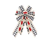 MWAHJU Lot de 6 nœuds décoratifs Noël en Toile Jute et Lin, for Sapin, décoration intérieure extérieure, Grande Taille (38 cm) pour DéCoration(Color 2)