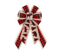 MWAHJU Lot de 6 nœuds décoratifs Noël en Toile Jute et Lin, for Sapin, décoration intérieure extérieure, Grande Taille (38 cm) pour DéCoration(Color 7)