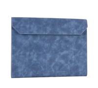 MWAHJU Portefeuille De Passeport Familial Épaissir Le Sac de Documents PU Mallette d'affaires Sac de fichiers, Dossier A4, modèle d'impression de Stockage de Bureau Scolaire pour Voyager(Light Blue)