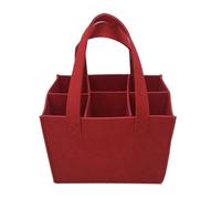 MWAHJU Sac de Rangement Portable à 6 Compartiments for vin, Porte-Bouteille Rouge en Feutre Simple, Sac fourre-Tout for Emballage Champagne pour FêTe(Red)
