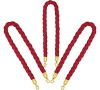 MWAYOYTE Corde de contrôle des foules, barrières de File d'attente, Cordes de contrôle des visiteurs/trafic avec Crochets dorés, Cordes tressées en Chanvre pour événements de Mariage et Tapis Rouge
