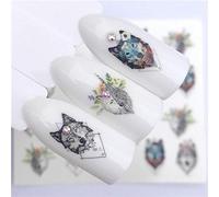 MWBLN Autocollants pour ongles,1 pièces Kawaii élan renard loup Animal 3D en relief autocollant à ongles fleur adhésif, bricolage manucure curseur Nail Art conseils décorations décalcomanies 7