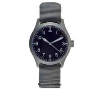 MWC Modèle Hybride Mécanique Quartz Acier Noir Gris Tissu Montre Homme