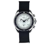 MWC Motif Chronographe Quartz Acier Noir Blanc Saphir Date Montre Homme