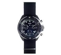 MWC Motif Chronographe Quartz Acier Noir Saphir Date Montre Homme