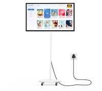 MWE 43 Pouces TV Portable sur roulettes, Moniteur Intelligent 4K Touch avec système d'exploitation Android, Lecture vidéo télécommande Prise en Charge des Ports Type-C USB et HDMI 32
