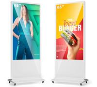 MWE 65 Pouces 4K Ecran Publicitaire, Moniteur Interactif LCD, Lecteur Multimédia Automatique, Convient aux Centres Commerciaux, Entreprises, Restaurants, Hôtels, Présentoirs de Produits