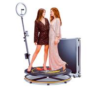 MWE Photobooth 360 Machine avec Flightcase, Personnalisation du Logo, Télécommande Logiciel, pour 3-4 Personnes Debout, Convient pour Les Fêtes, Mariages, Industrie de la Location (80cm-CD)