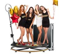 MWE Photobooth 360 Machine avec Flightcase, Personnalisation du Logo, Télécommande Logiciel, pour 4-5 Personnes Debout, Convient pour Les Fêtes, Mariages, Industrie de la Location (100cm-CD)