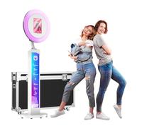 MWE Photobooth avec Flightcase, Personnalisation du Logo, Logiciel D'assistance et Télécommande, Convient pour Les Fêtes, Mariages, Industrie de la Location (Blanc, Boite à lumière)