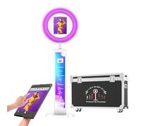 MWE Photobooth avec Flightcase, Personnalisation du Logo, Logiciel D'assistance et Télécommande, Convient pour Les Fêtes, Mariages, Industrie de la Location (Blanc, Boite à lumière)