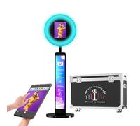MWE Photobooth Machine avec Flightcase, Personnalisation du Logo, Logiciel D'assistance et Télécommande, Convient pour Les Fêtes, Mariages, Industrie de la Location (Noir, Boite à lumière)