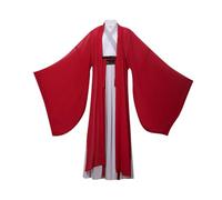 MWENGUALJ Traditions chinoises féminines Style Hanfu: Robe à col croix rouge avec manches florissantes pour la danse, le cosplay et les événements culturels (Set de tunique et de jupe)