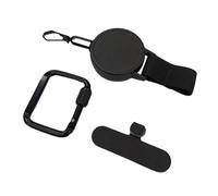 Mwkbbn Cordon antivol pour téléphone portable, cordon rétractable, sécurisé, attache facile, design léger, 20 cm, pour randonnée, cyclisme, escalade, Noir, Refer to description