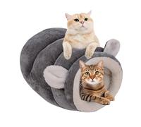 Mwkbbn Lit pour chat | Nid semi-fermé en peluche chaude - Sac d'hiver pour chat et chien - Pour chaton, petits animaux, lapin, furet, hamster, hérisson, intérieur et extérieur