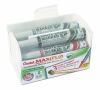 [MWL5M-4N] Pentel Set marqueur pour tableau blanc avec brosse Assortis