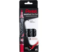 Mwl5sbf/4 Maxiflo Flex-Feel Pochette De 4 Marqueurs Tableau Blanc Pointe Flexible Conique 4,6 Mm Noir/Bleu/Rouge/Vert.[Y1026]