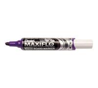 Pentel Maxiflo - MWL6 Lot de 12 Marqueurs effaçables à sec pour tableau blanc Pointe biseautée large- encre liquide Violette
