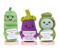 Mwmoeen Pocket Hug Positive Potato, Concombres à salade tricotés, aubergines, pois, pommes de terre positives avec carte d'énergie positive, cadeau positif, cadeau d'anniversaire, bureau, décoration